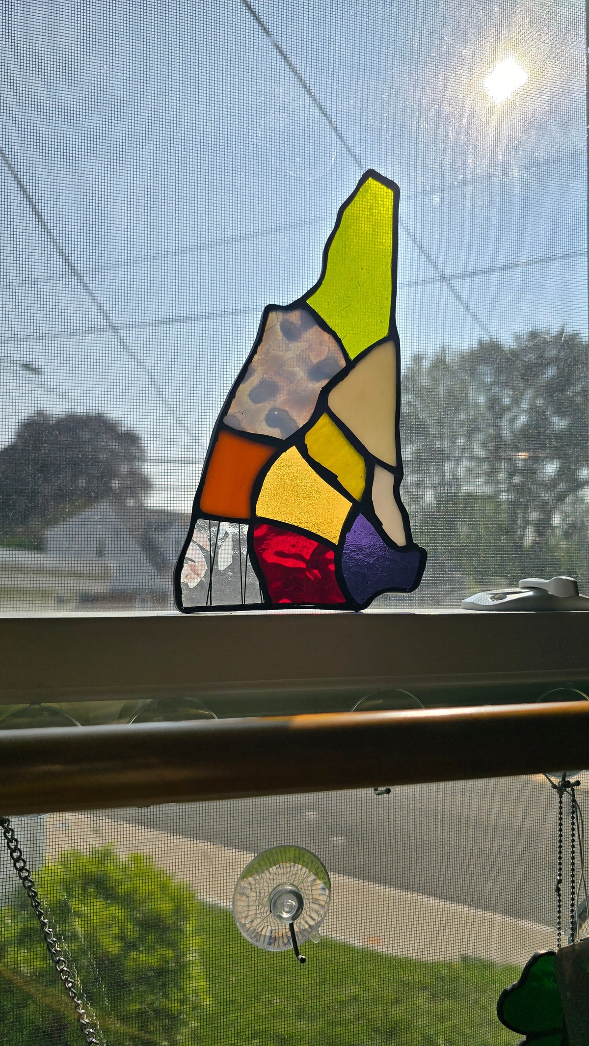 Handmade stained glass Live Free or Die - NH Suncatcher by Through The Pane Studios