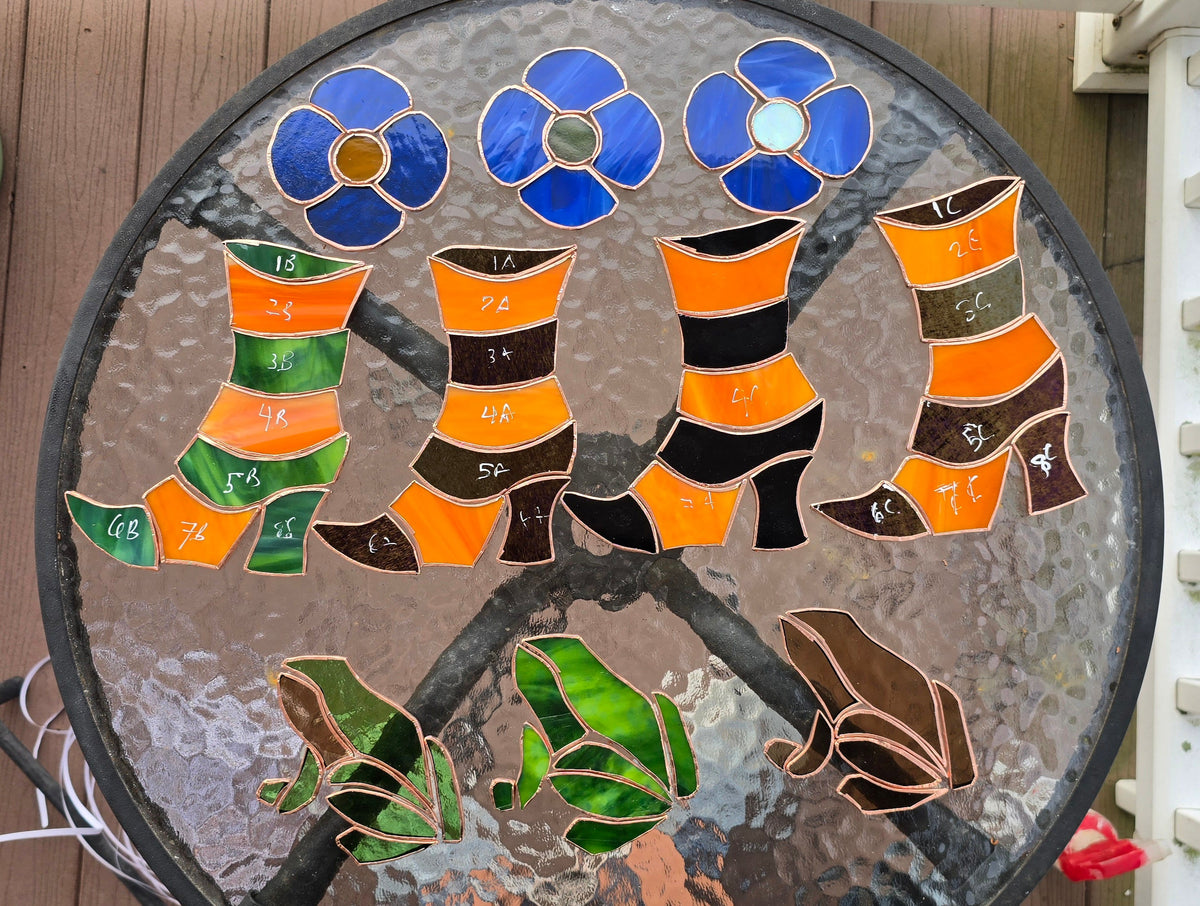Handmade stained glass Witch Boot by Through The Pane Studios