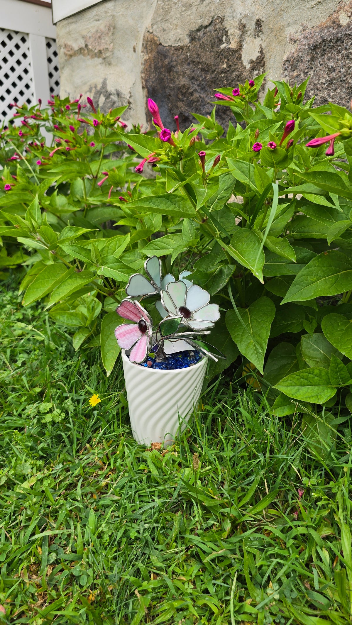 Potted Stained glass flowers