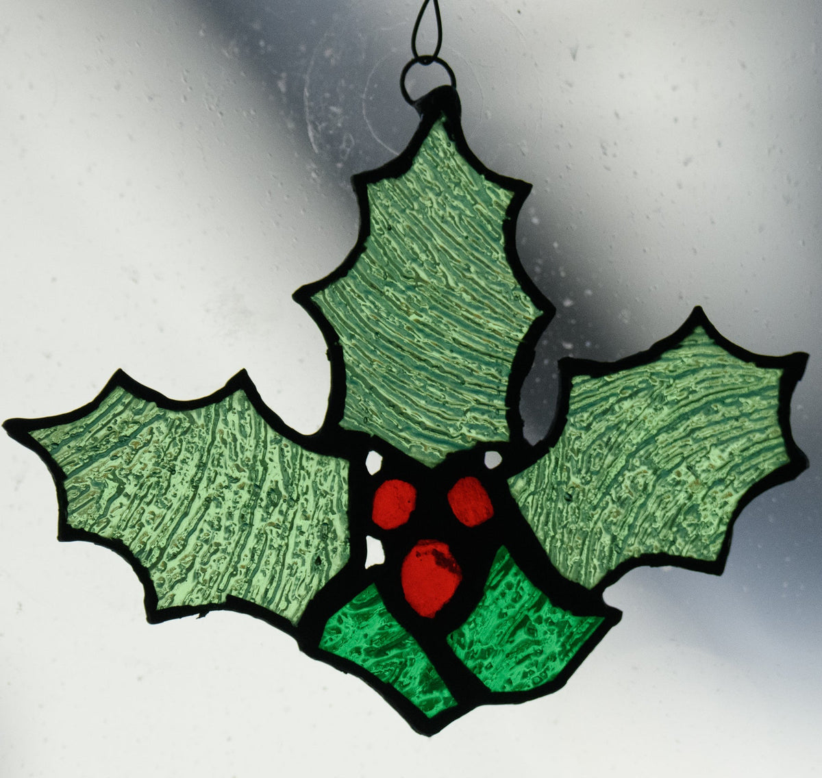 Handmade stained glass Holly by Through The Pane Studios