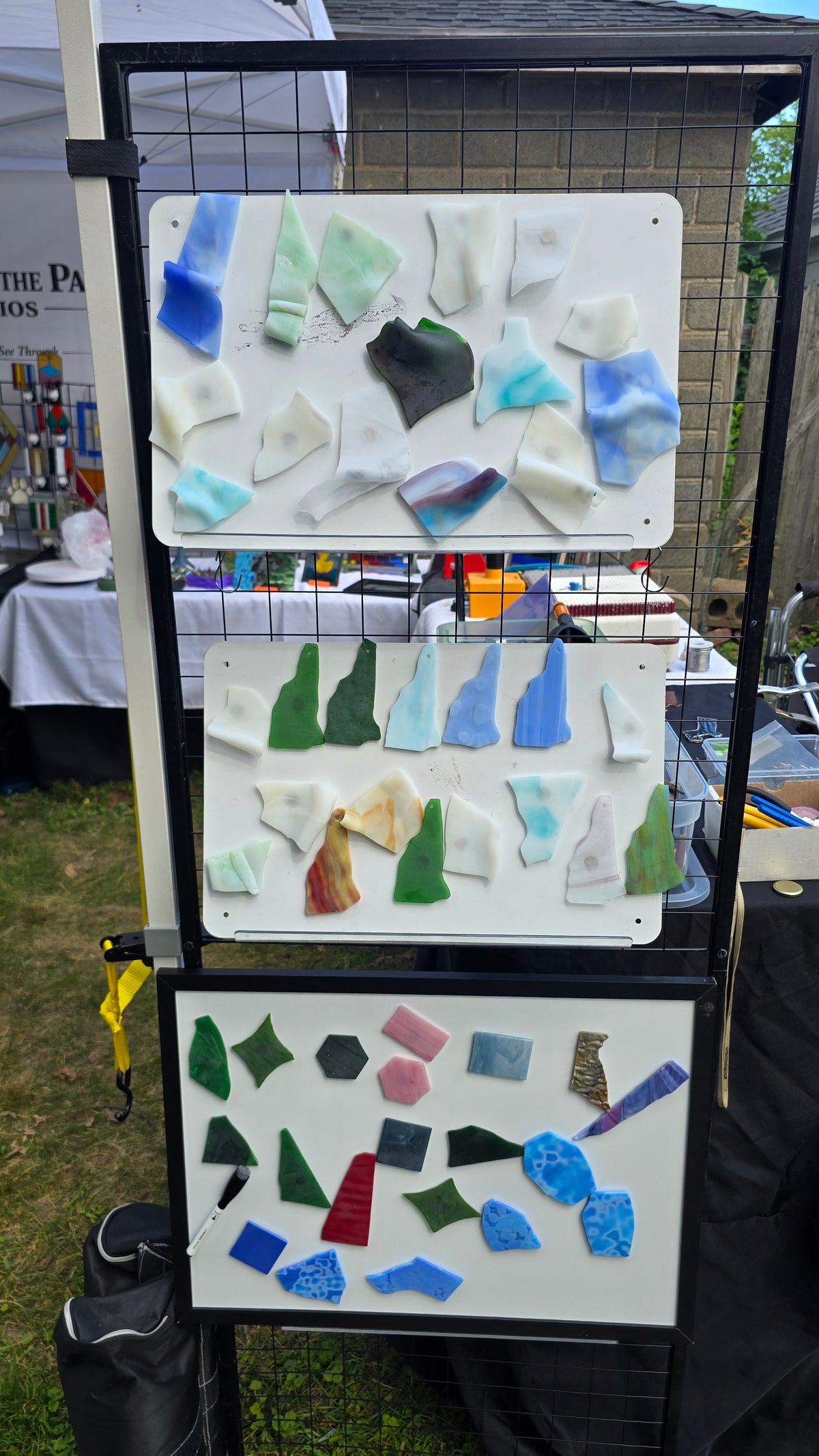 Handmade stained glass Tumbled 'Sea Glass' magnets by Through The Pane Studios