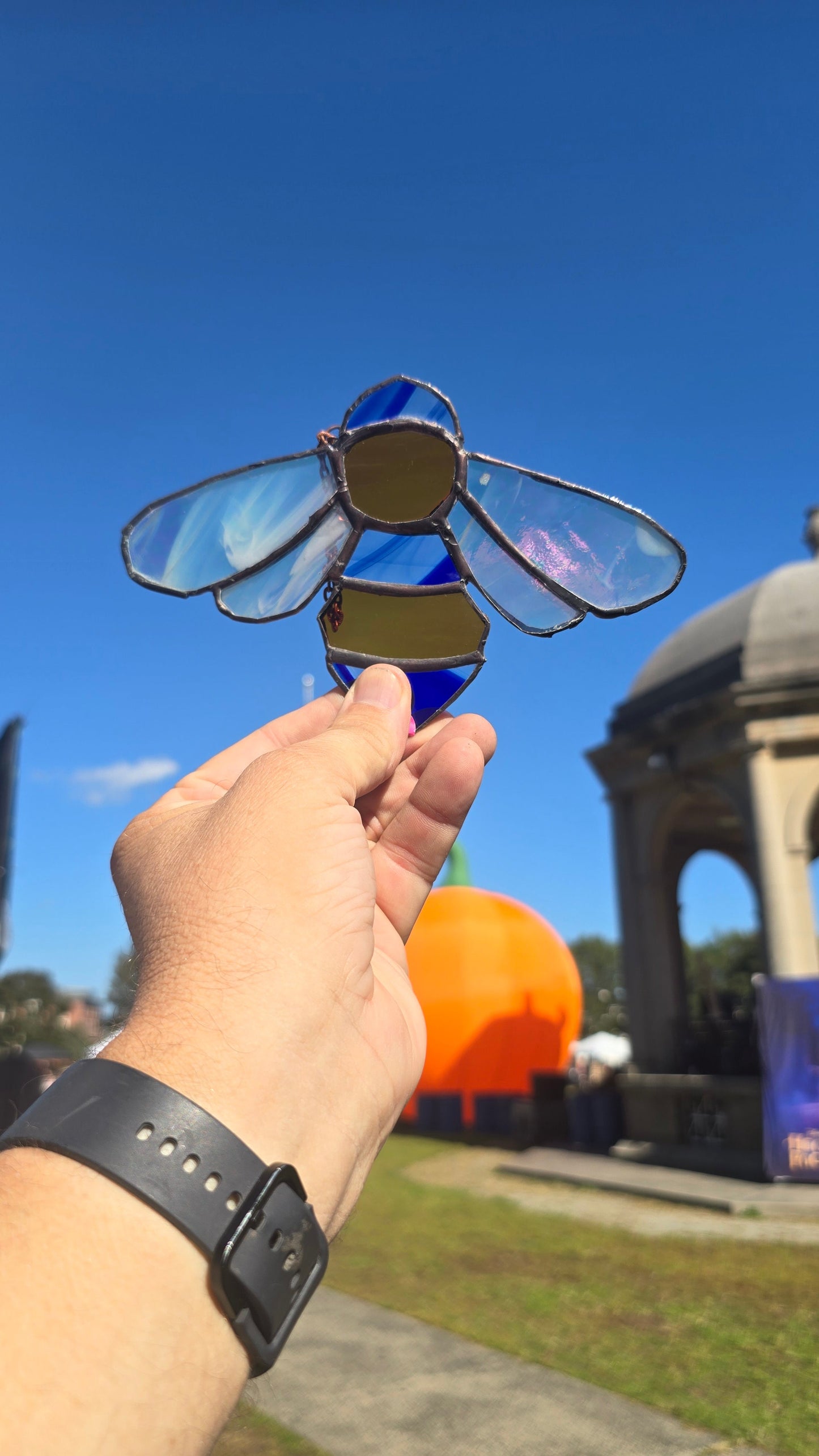 Handmade stained glass Bee by Through The Pane Studios