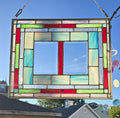 Jewel Window â€“ Geometric Stained Glass Panel with Clear Textured Glass