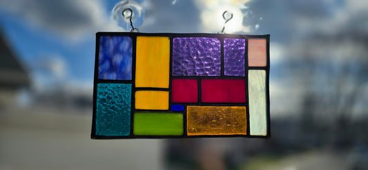 Handmade stained glass Rectangles and Squares - Large Glass by Through The Pane Studios