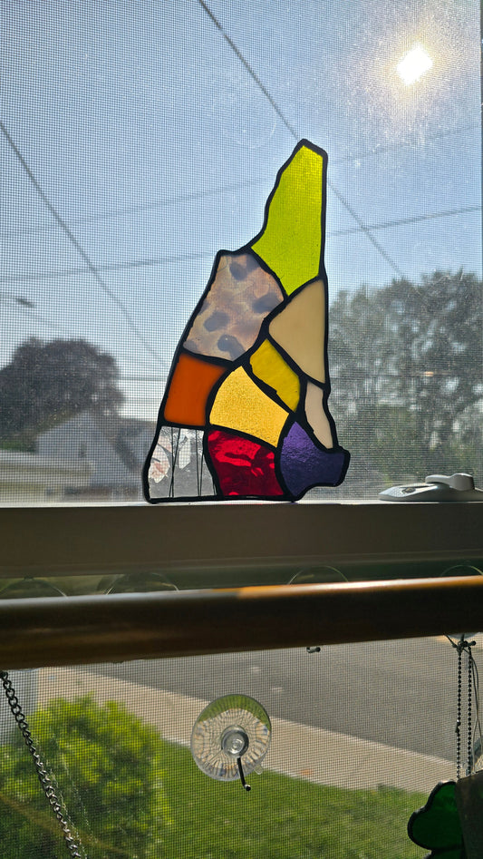 Handmade stained glass Live Free or Die - NH Suncatcher by Through The Pane Studios