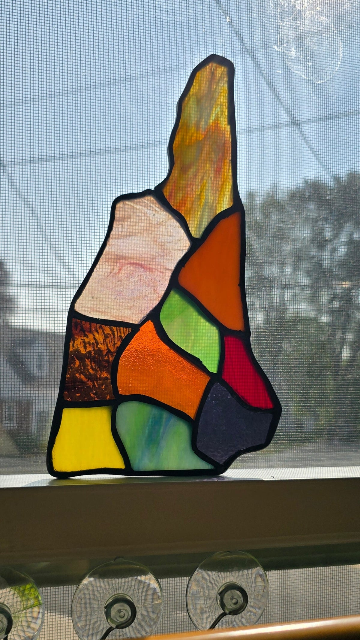 Handmade stained glass Live Free or Die - NH Suncatcher v1 by Through The Pane Studios