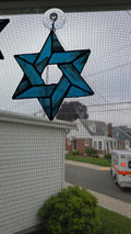 Handmade stained glass Star of David - 062025 by Through The Pane Studios