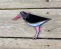 Handmade stained glass Oystercatcher by Through The Pane Studios