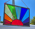 Handmade stained glass Sunburst Rainbow - Colorful Stained Glass by Through The Pane Studios