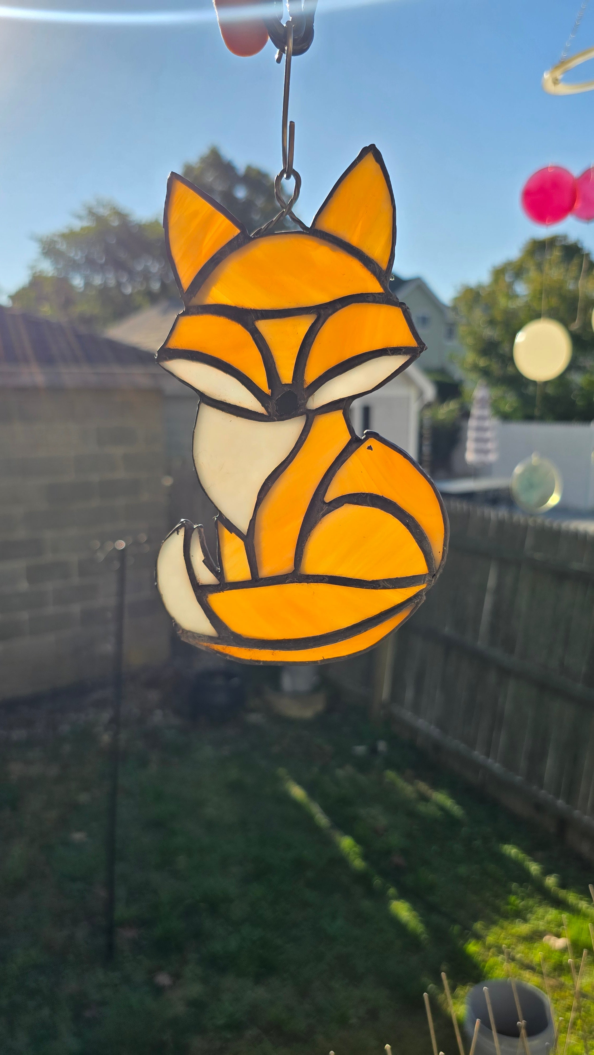 Handmade stained glass Fox by Through The Pane Studios