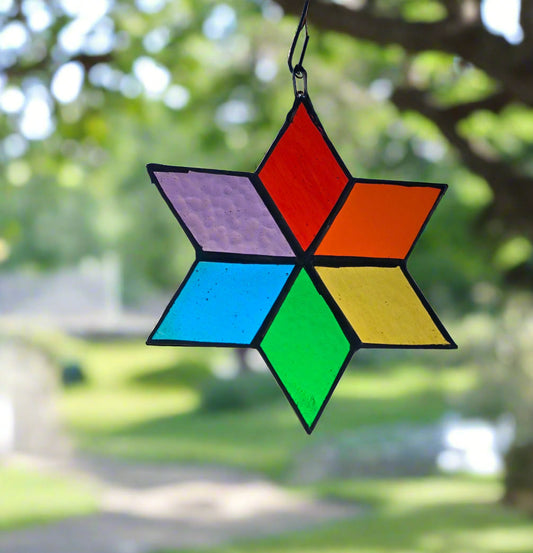 Handmade stained glass Stars - Rainbows by Through The Pane Studios