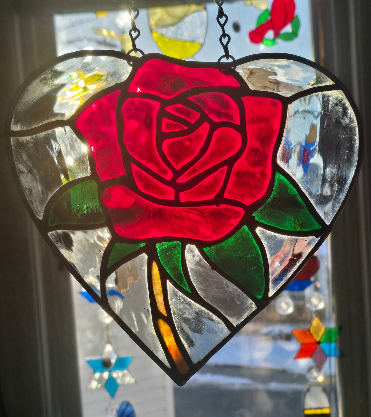 Handmade stained glass by Through The Pane Studios