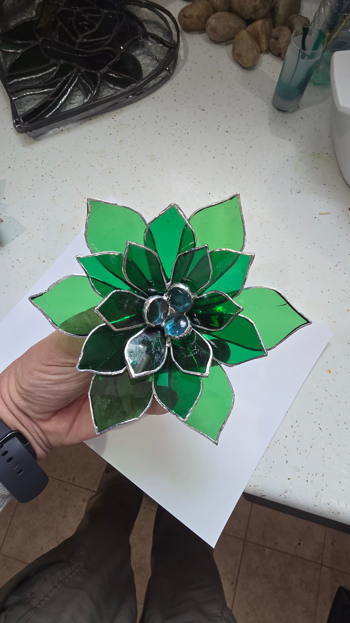 Handmade stained glass by Through The Pane Studios