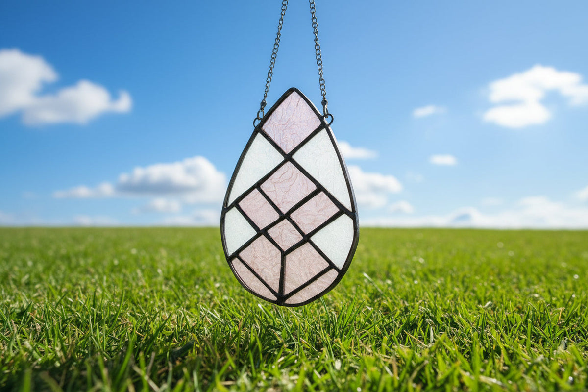 Handmade stained glass Teardrop Stained Glass by Through The Pane Studios