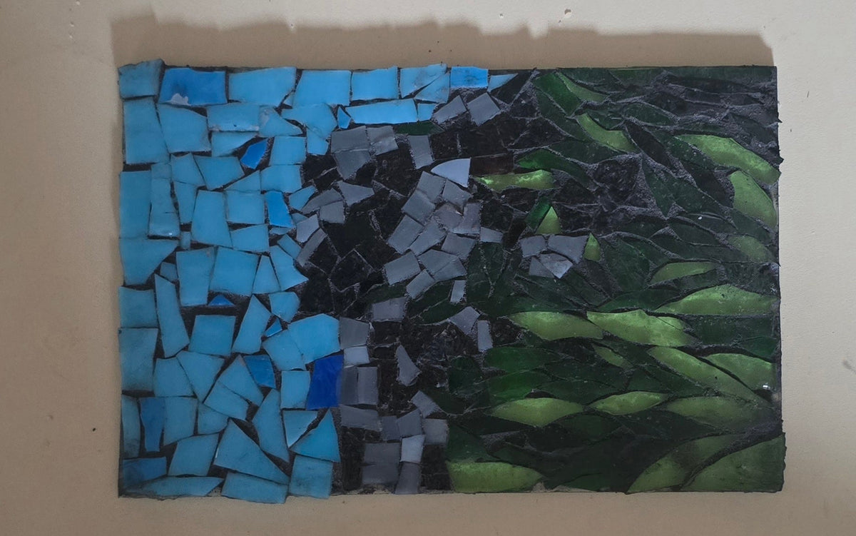 Handmade stained glass Old Man Of the Mountain - Mosaic by Through The Pane Studios