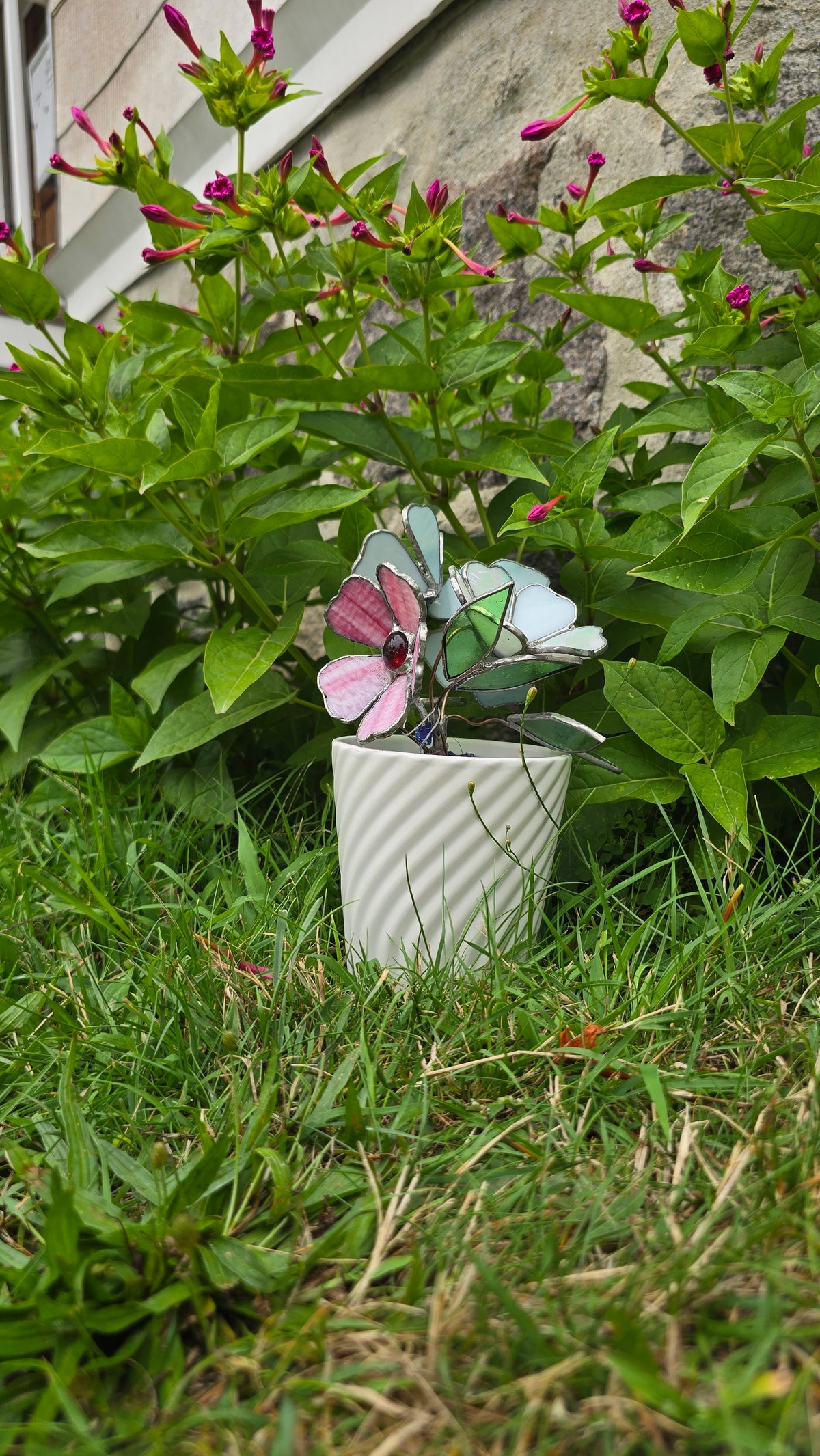 Potted Stained glass flowers