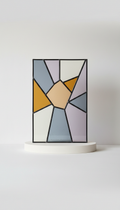 Leaded Window Hanging In Amber Hues