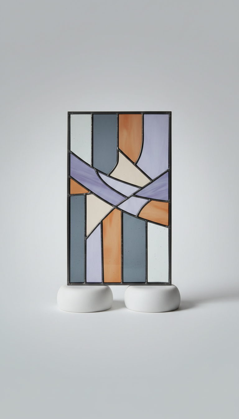 Custom Abstract Wall Panel In Cool Tones
