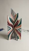 Geometric Desk Accent In Frosted Glass