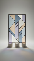 Stained Glass Panel With Frosted Geometry