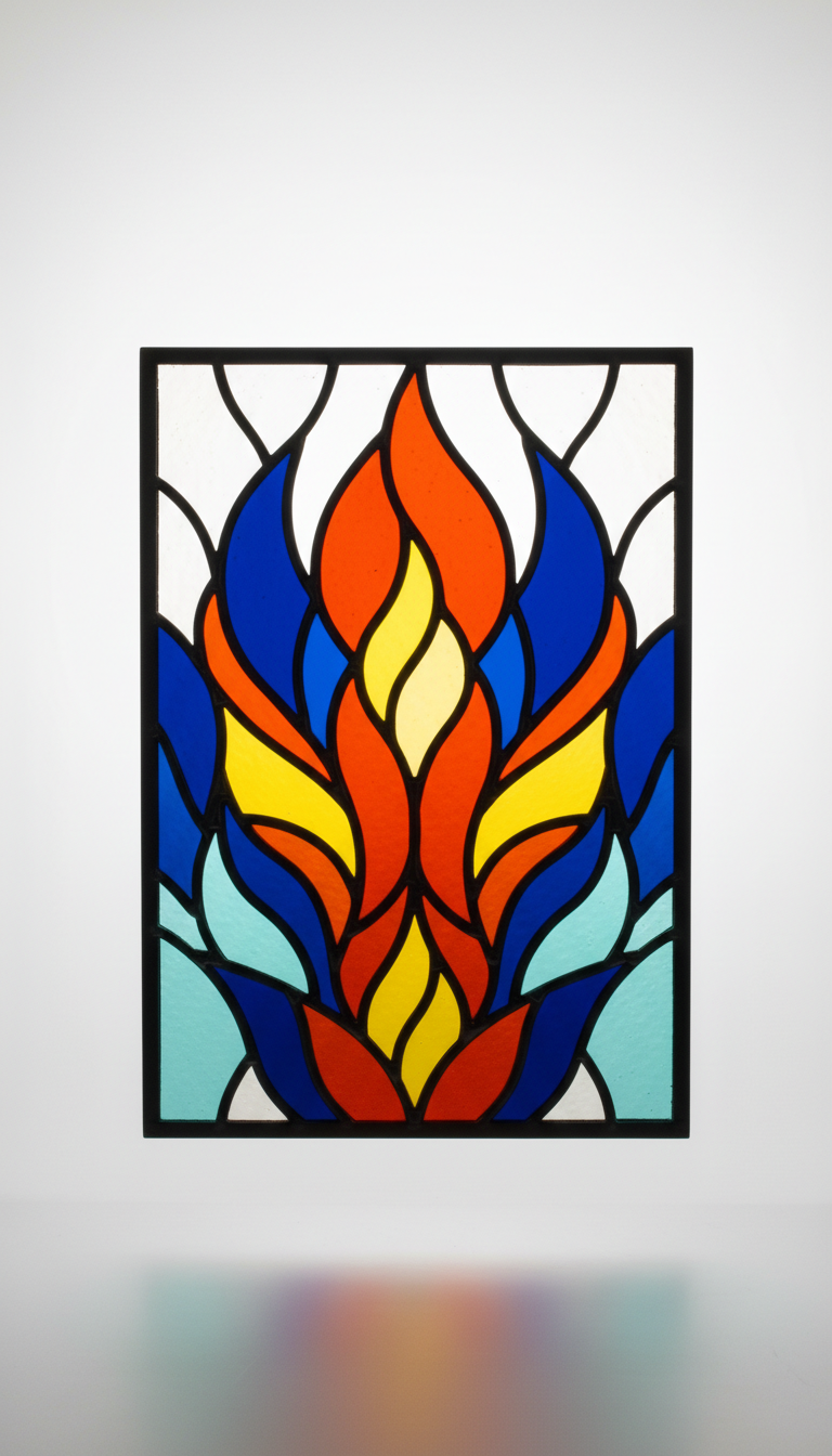 Geometric Stained Glass Panel