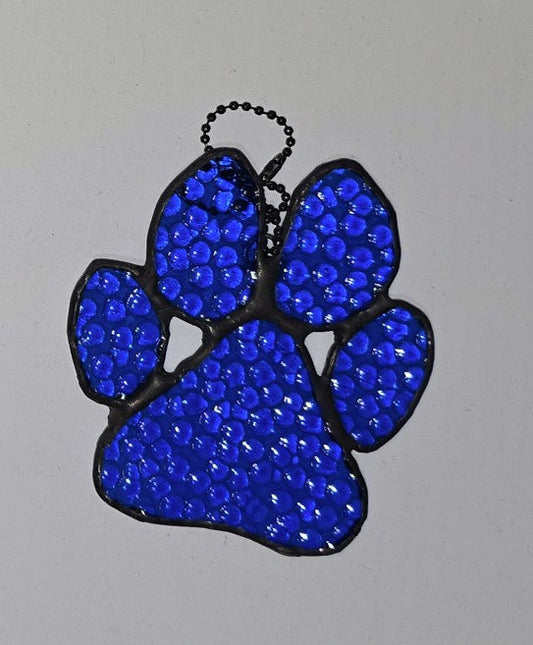 Handmade stained glass Dog Paws by Through The Pane Studios
