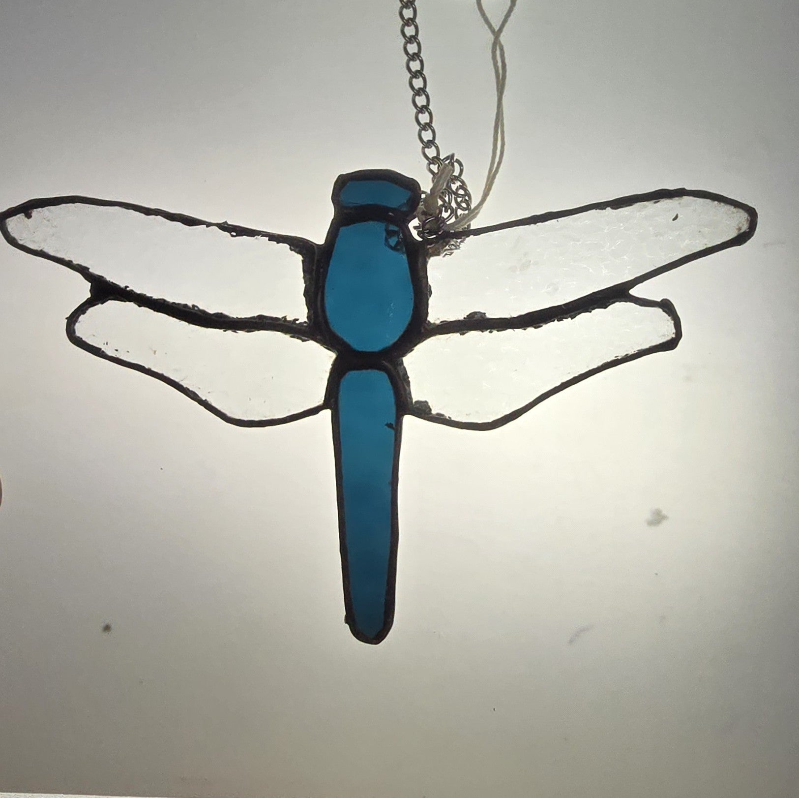 Blue Dragonfly â€“ Stained Glass Suncatcher