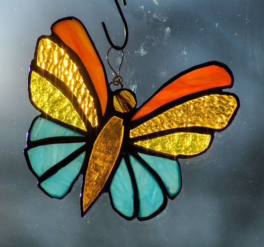 Handmade stained glass Butterfly by Through The Pane Studios