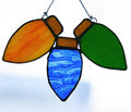 Handmade stained glass Christmas Lights by Through The Pane Studios