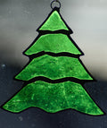 Handmade stained glass Christmas Tree II by Through The Pane Studios