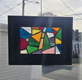 Handmade stained glass Stained glass in 5x7 grey frame by Through The Pane Studios