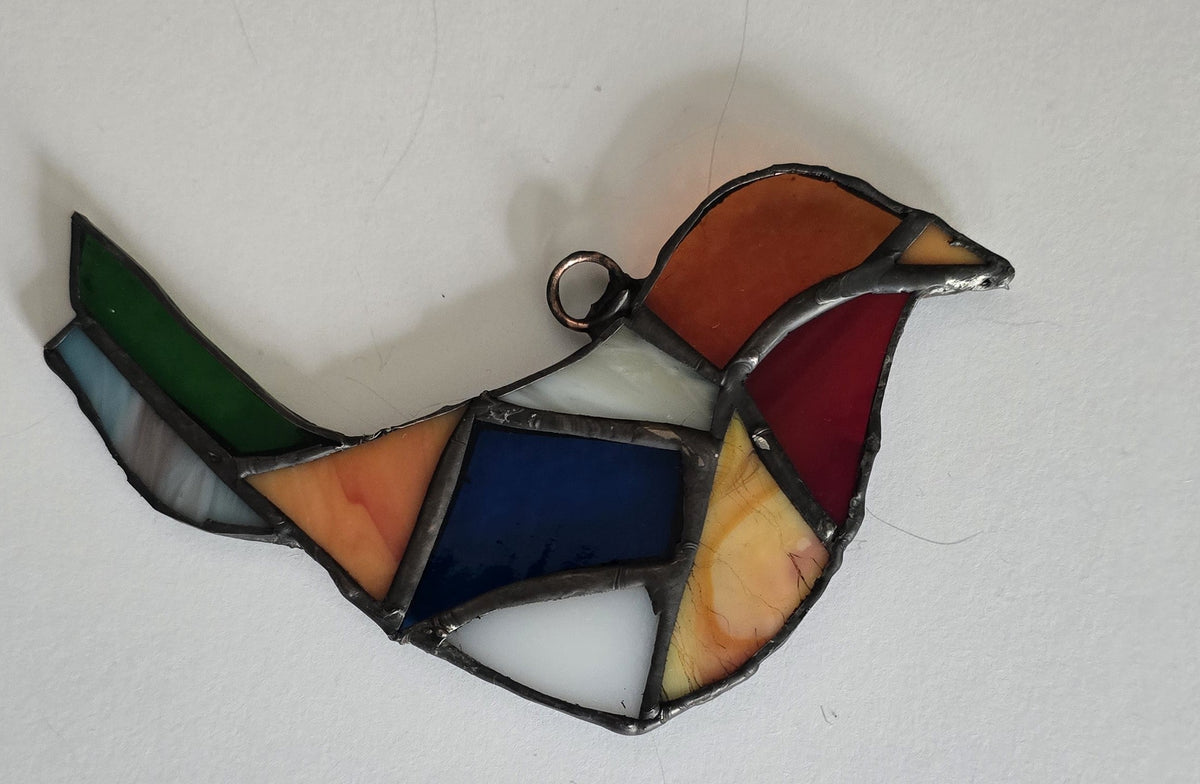 Handmade stained glass Happ Birds - Suncatcher by Through The Pane Studios