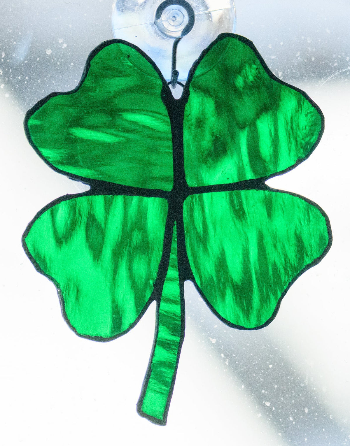 Handmade stained glass 4 Leaf Clover by Through The Pane Studios