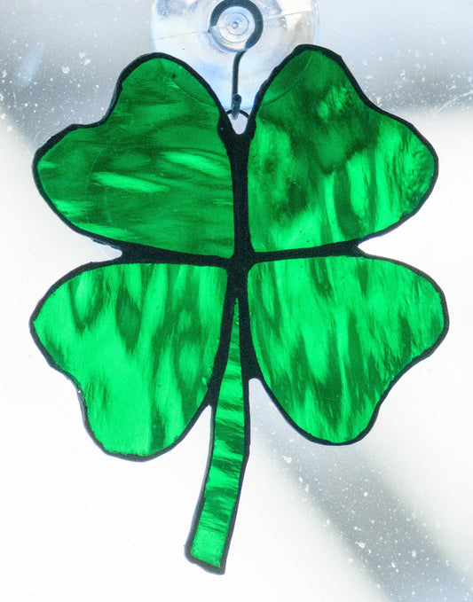 Handmade stained glass 4 Leaf Clover by Through The Pane Studios