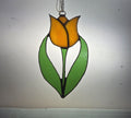 Orange Tulip â€“ Stained Glass Suncatcher