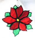 Handmade stained glass Poinsettia by Through The Pane Studios