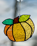 Handmade stained glass Pumpkin by Through The Pane Studios