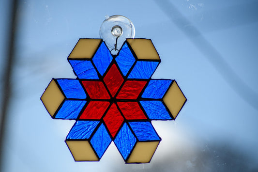 Handmade stained glass Red White & Blue by Through The Pane Studios