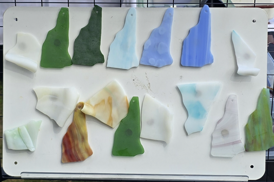 Handmade stained glass Tumbled 'Sea Glass' magnets by Through The Pane Studios