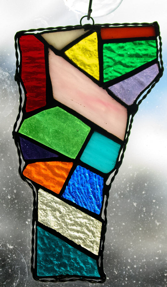 Handmade stained glass Vermont with Edge by Through The Pane Studios