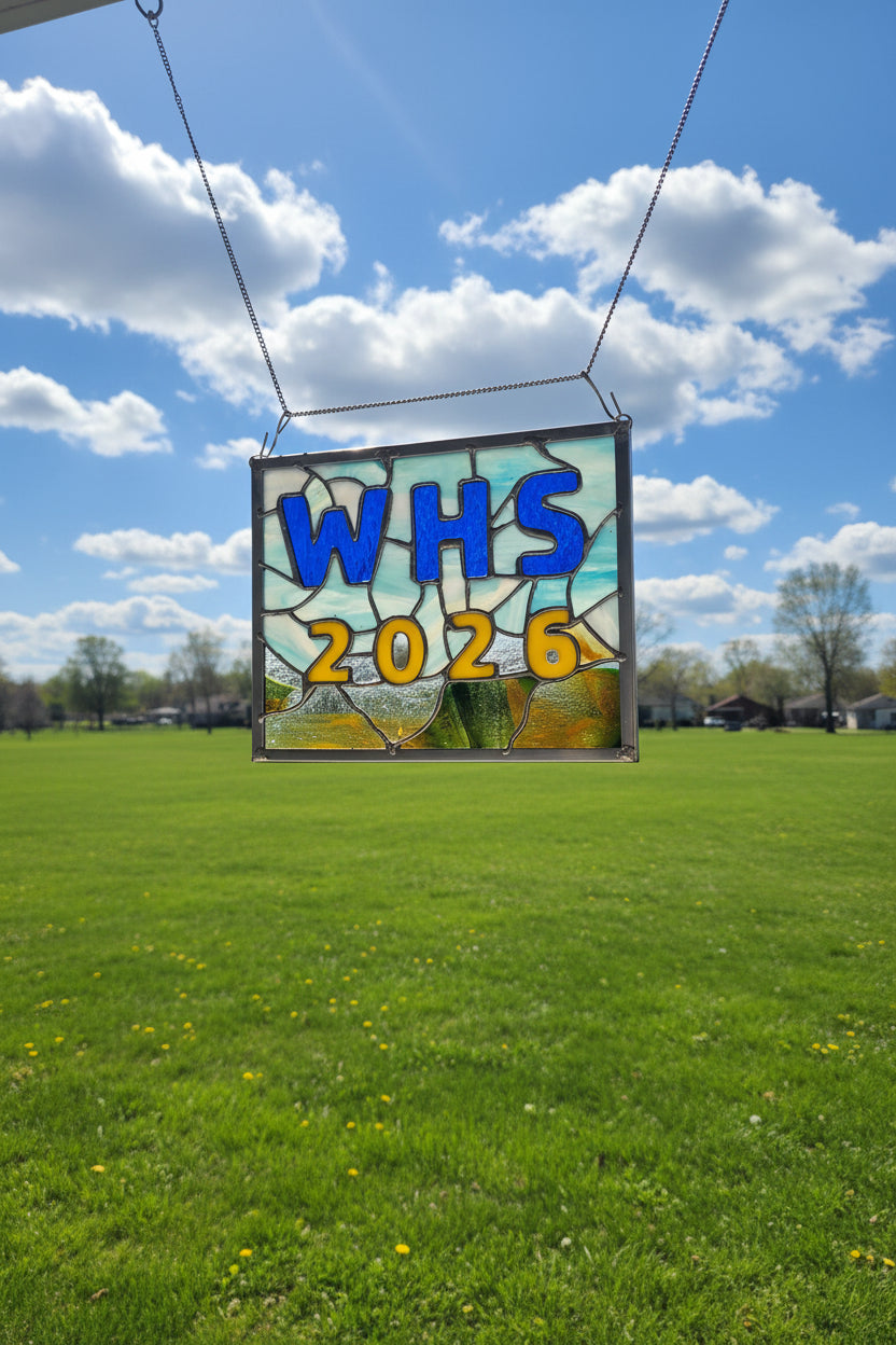 Handmade stained glass 2026 Graduation Panel - Stained Glass by Through The Pane Studios