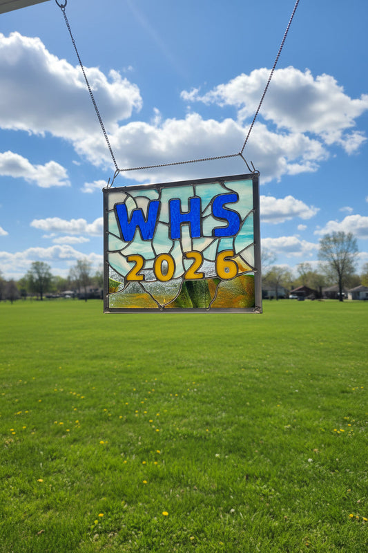 Handmade stained glass 2026 Graduation Panel - Stained Glass by Through The Pane Studios