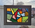 Handmade stained glass Framed Stained Glass - 5x7 white frame by Through The Pane Studios