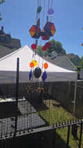 Handmade stained glass Wind Chimes - Rainbow by Through The Pane Studios