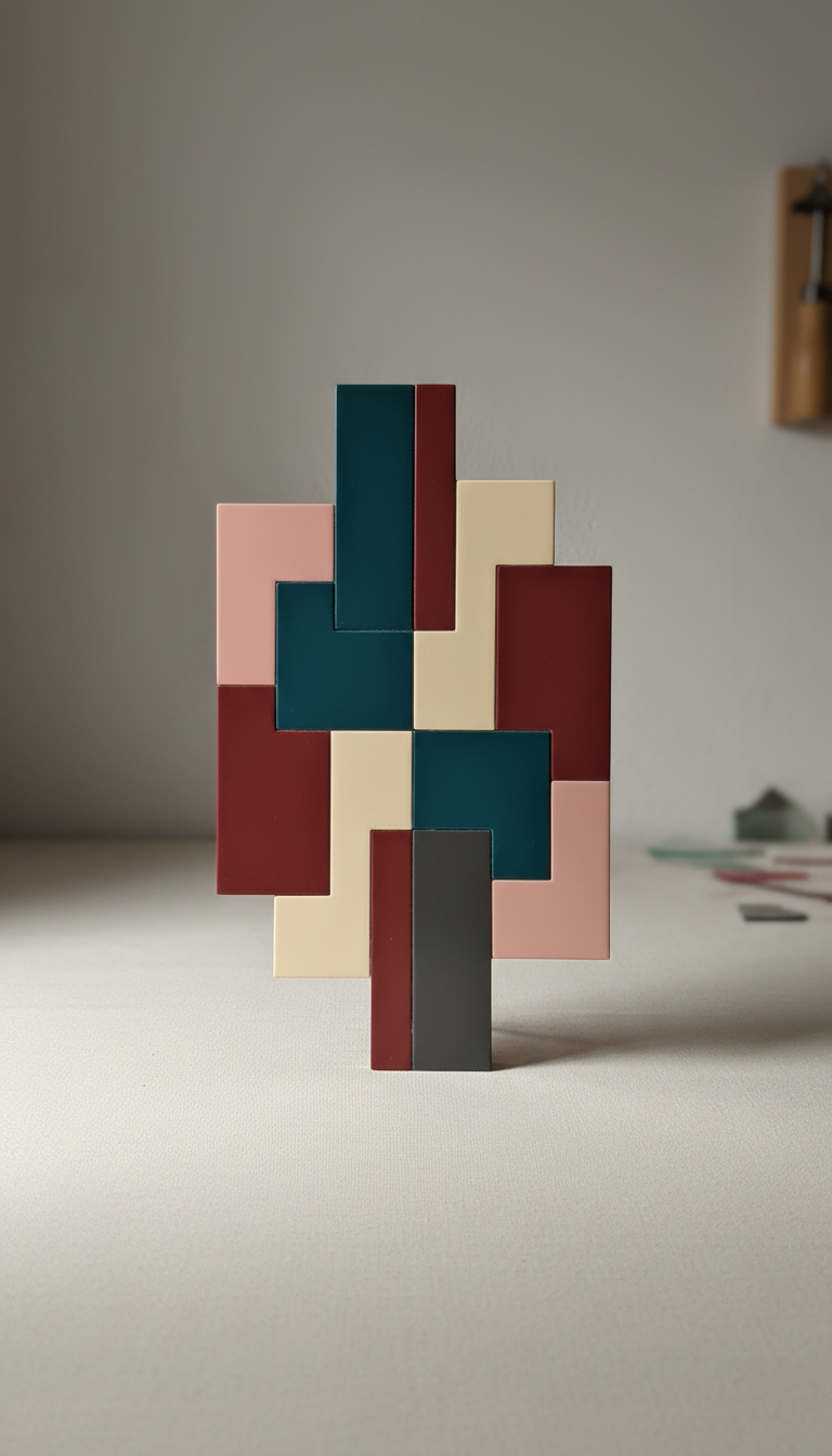 Abstract Wall Hanging In Jewel Tones
