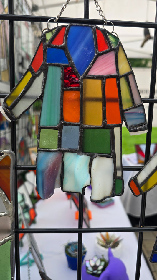 “Coat of Many Colors” Stained Glass Tribute – Drapery Flow or Tumbled Patchwork