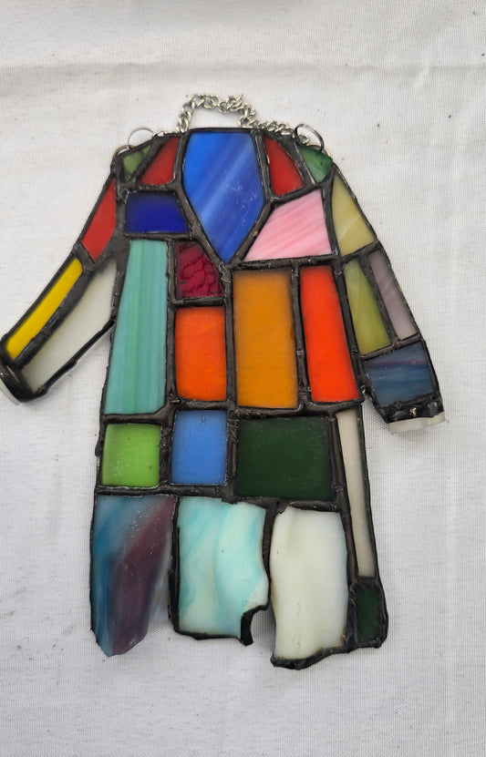 “Coat of Many Colors” Stained Glass Tribute – Drapery Flow or Tumbled Patchwork