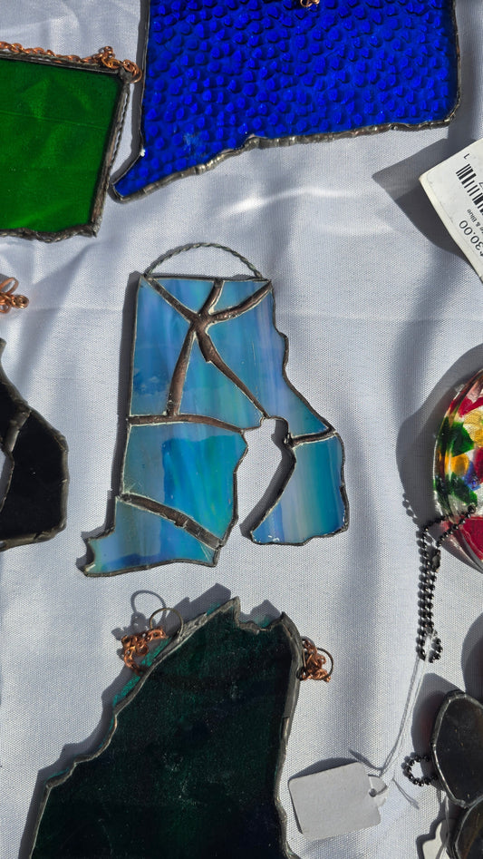 Handmade stained glass Rhode Island Fractured Glass Edition by Through The Pane Studios