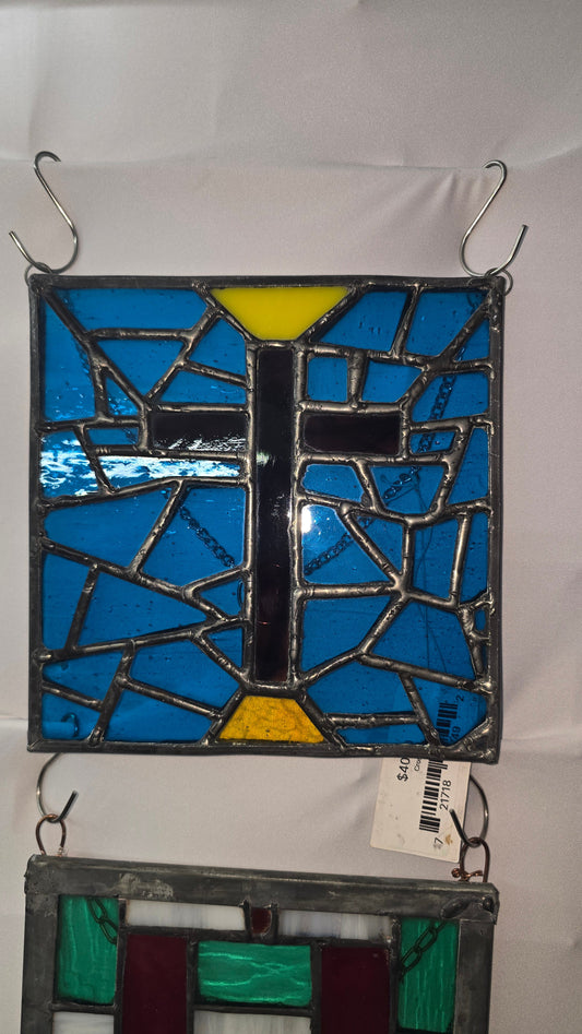 Handmade stained glass Cross by Through The Pane Studios